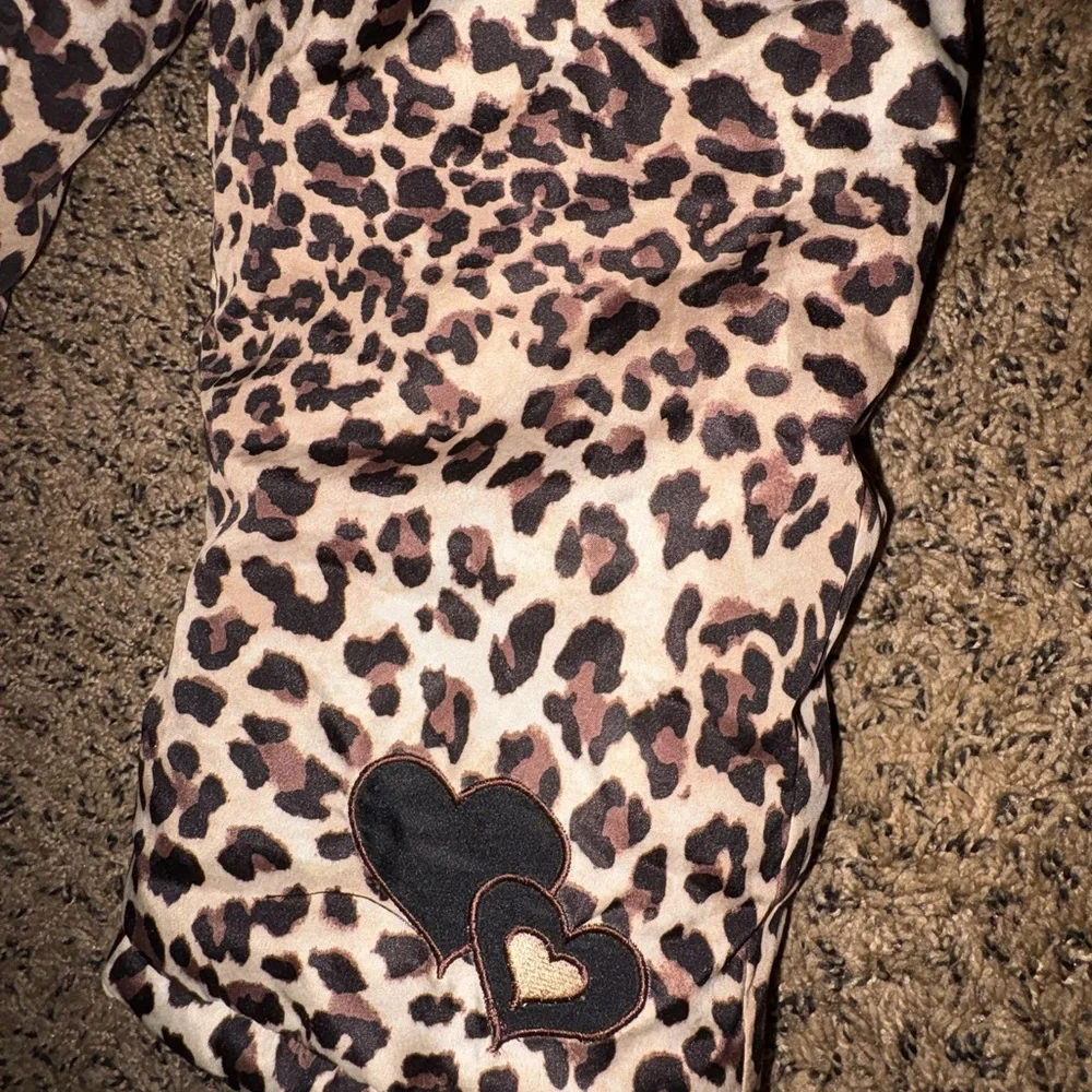 Bon Bébé Leopard Print Girls Snow Pants / Bibs - Picture 3 of 5